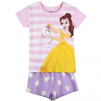 Pijama de Verano para Niña Princesas Disney Rosa 100% Algodón