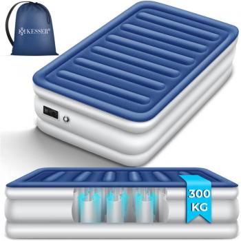 Matelas pneumatique KESSER® « Bleu & Blanc » en mode lit