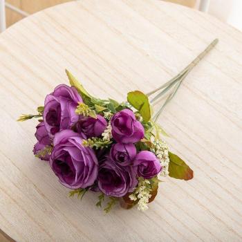 Flor de Bricolaje Rosa Blanca Artificial 30cm