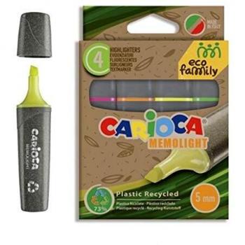 Evidenciadores Carioca Memolight Eco 4 colores