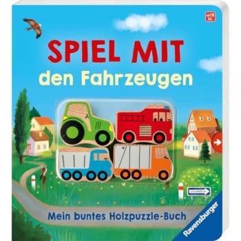 RAVENSBURGER 41765 Spiel mit den Fahrzeugen: Mein buntes Holzpuzzle-Buch