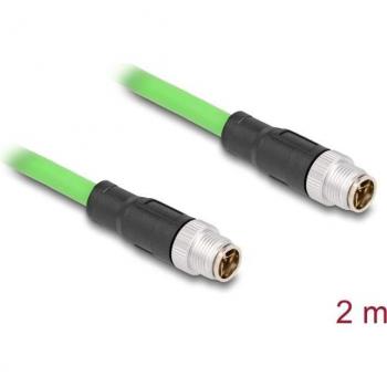 8-Pin M12 X-Coded Male to Male Connector Cable, 2m