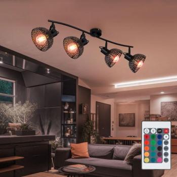 Etc. Shop RGB LED‑Deckenlicht Schwarz, einstellbare Spots, 87 cm