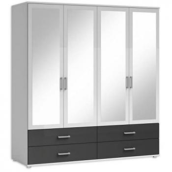 Drehtürenschrank Ivar in Weiß mit Spiegel