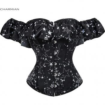 Gothic Overbust Corset with Ruffles