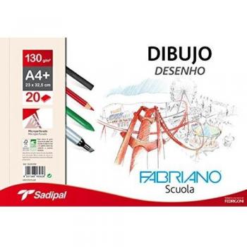 Bloc dibujo Fabriano espiral A4+ 20h 130g. liso microperforado