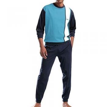 H.I.S Pigiama Longo, Colori Navy e Turchese