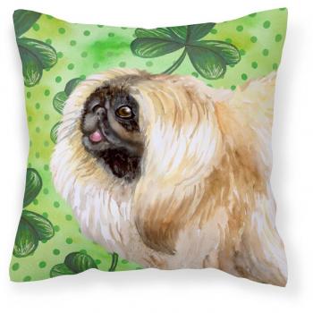 Caroline's Treasures Pekingese St Patrick's Decorative Pillow, 14Hx14W, Multicolor