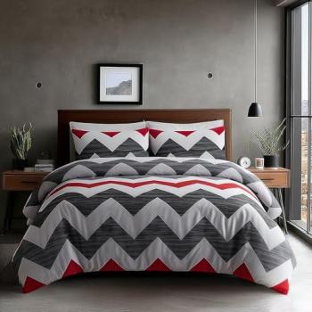 Snug City Single Reversible Zigzag Bed Linen – Grey Edition