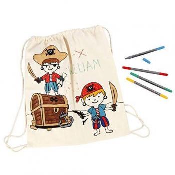 Sac de sport à cordon pirates, 37x41 cm, 110 g/m², naturel clair, 1 pièce