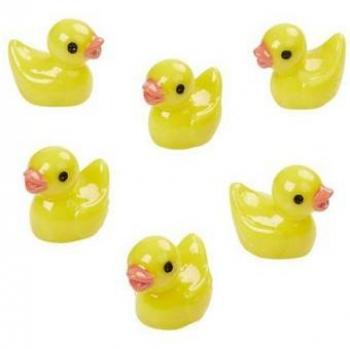 Gelbe Miniatur-Badeenten, 6er Set