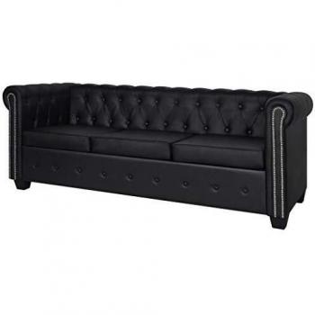 Luxury Black Chesterfield Upholstered Seat
