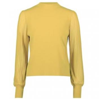 Zero Damen Strickpullover mit transparenten Ärmeln