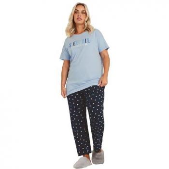 Coussin de Nuit Yours Curve : Pyjamas à Poignets, Bleu