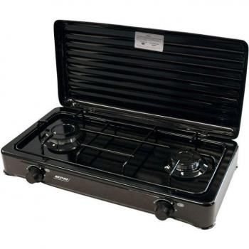 Cocina de gas smile kn-02/1kb (dos fuegos 4300 w, negro)