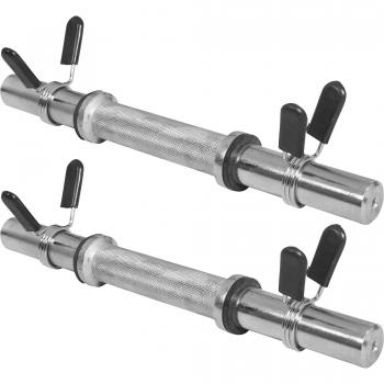 Set of 2 Chrom Dumbbell Bars, 30/31 mm, 35 cm with Collars