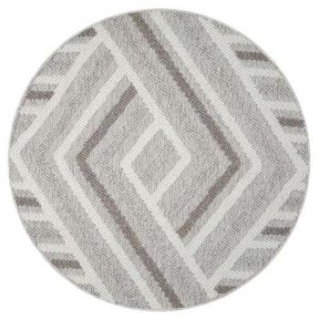 Carpet City Rundteppich LINDO 7590, 11 mm Höhe, Kurzflor, Hochtief-Muster, 3D-Effekt, Boho-Stil