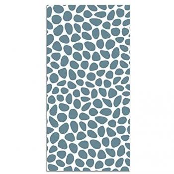 Tapis bleu motif pavé 200x200cm