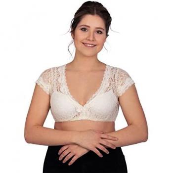 Edelnice Spitzen-Dirndlbluse Leonie beige Gr. 32-56