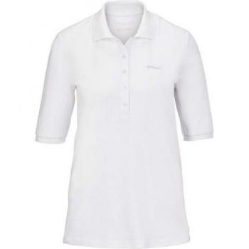 Goldner Polo Shirt 23 in weißer Pikee-Qualität – Kurzform