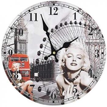 Vintage Wanduhr 30 cm Marilyn Monroe