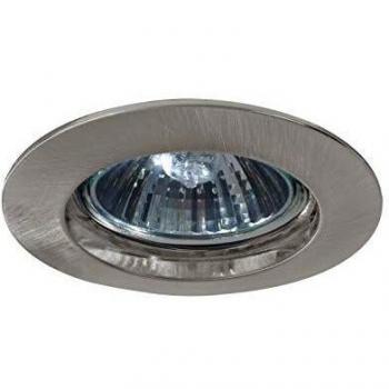 Secure HV Brushed Iron Recessed Lamp