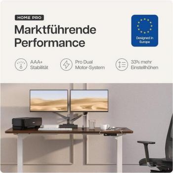Bureau Ergonomique Assis‑Debout Blanc Noyer