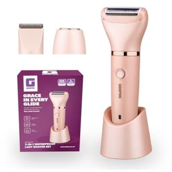 Pink Geepas 3‑in‑1 Cordless Waterproof Lady Shaver Set