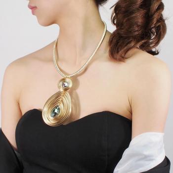 Handmade Big Crystal Choker Necklace and Earrings for Women
