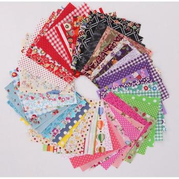 10x10cm Flower Pattern Fabric Squares for DIY Projects