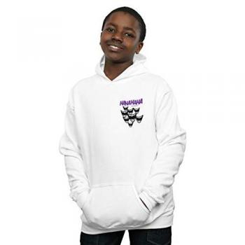 Kid’s Joker Smile Graphic Hoodie – White
