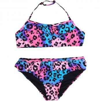 Bikini Infantil Fruncido con Diseño de Leopardo