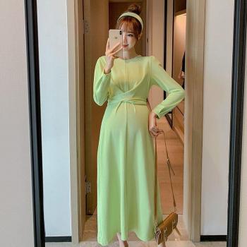 Robe de maternité en coton, modèle coréen à taille fine