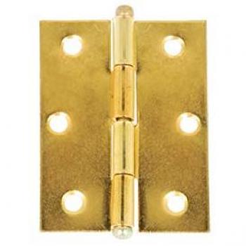 Cerniere a levare in ferro ottonato 30x30 mm, confezione da 2