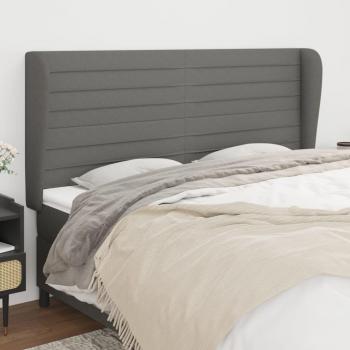 Fabric Headboard with Ears Dark Grey 203 cm