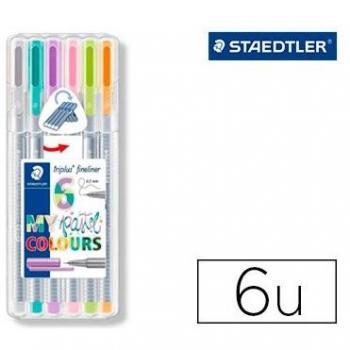 Rotuladores Staedtler Triplus Fineliner, estuche de 6, colores surtidos