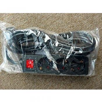 Steckdosenleiste 3-fach mit Schalter und 3m Kabel in Schwarz