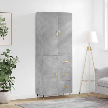 Mueble de Almacenaje Alto Gris Hormigón: Aparador con Puertas y Cajones – Vidaxl