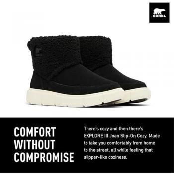 Sorel Women's Explorer III Cozy Slip-On Waterproof Boots Black 37