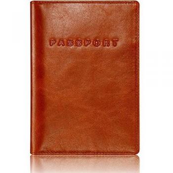 RFID‑geschützte Reisepasshülle KAVAJ in Braun – Kartenetui & Geldbörse