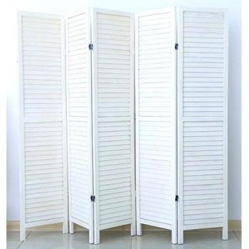 Paravent 5 pans en bois blanc