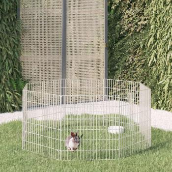 8-Panel Galvanized Iron Animal Enclosure 21.3x23.6