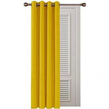 Deconovo Fensterverdunklungsgardin Senfgelb 229x132 cm – Öschen