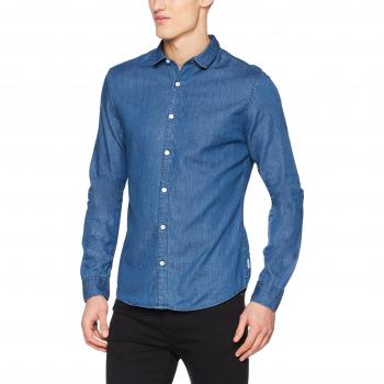 Camisa de Hombre ONLY & SONS Onsnevin Ls, Color Azul (Medium Blue Denim), Talla Large