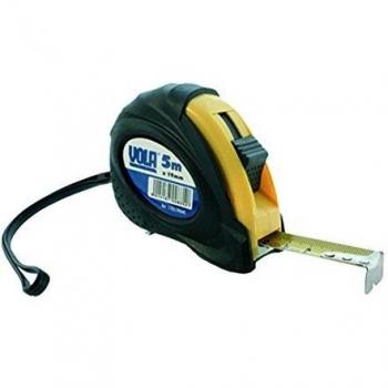 Flessometro per Bricolage, 8 mm di Spessore x 25 Metri di Lunghezza, con Custodia in ABS e Gomma Nera Antiurto