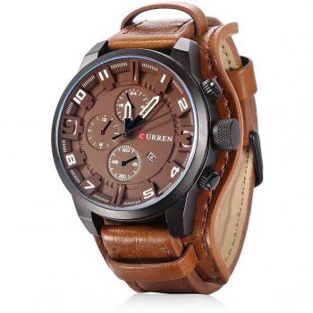 Curren Orologio analogico al quarzo in pelle Luxury Classic Business