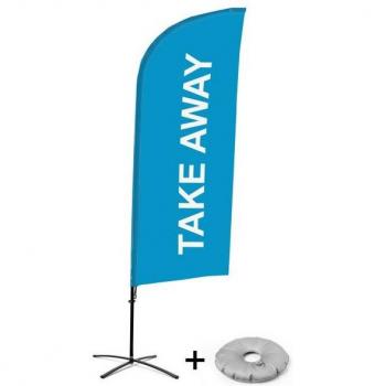 Bezahlbares Showdown Beachflag‑Set – Blau, mit Kreuzständer