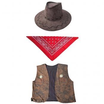 Tissu Western 38x33x12 cm – Robe cowboy homme couleur brun