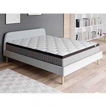 Ensemble Sommiers & Matelas Spring Memo Royal 160x200 – Lit Gris Clair, Sommier à Lattes en Mousse