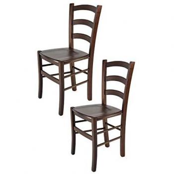Set 2 Sedie Venice Tommychairs in legno di faggio color miele e noce scuro per cucina, bar e sala da pranzo